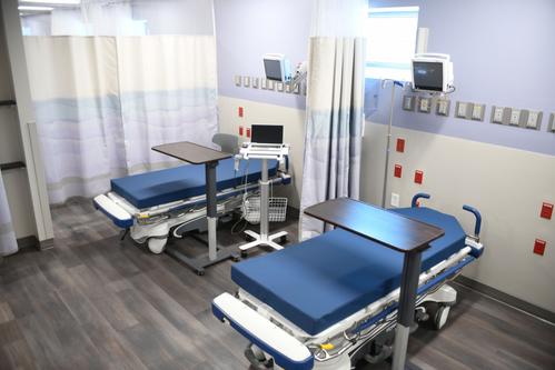 Beds in new operating room.